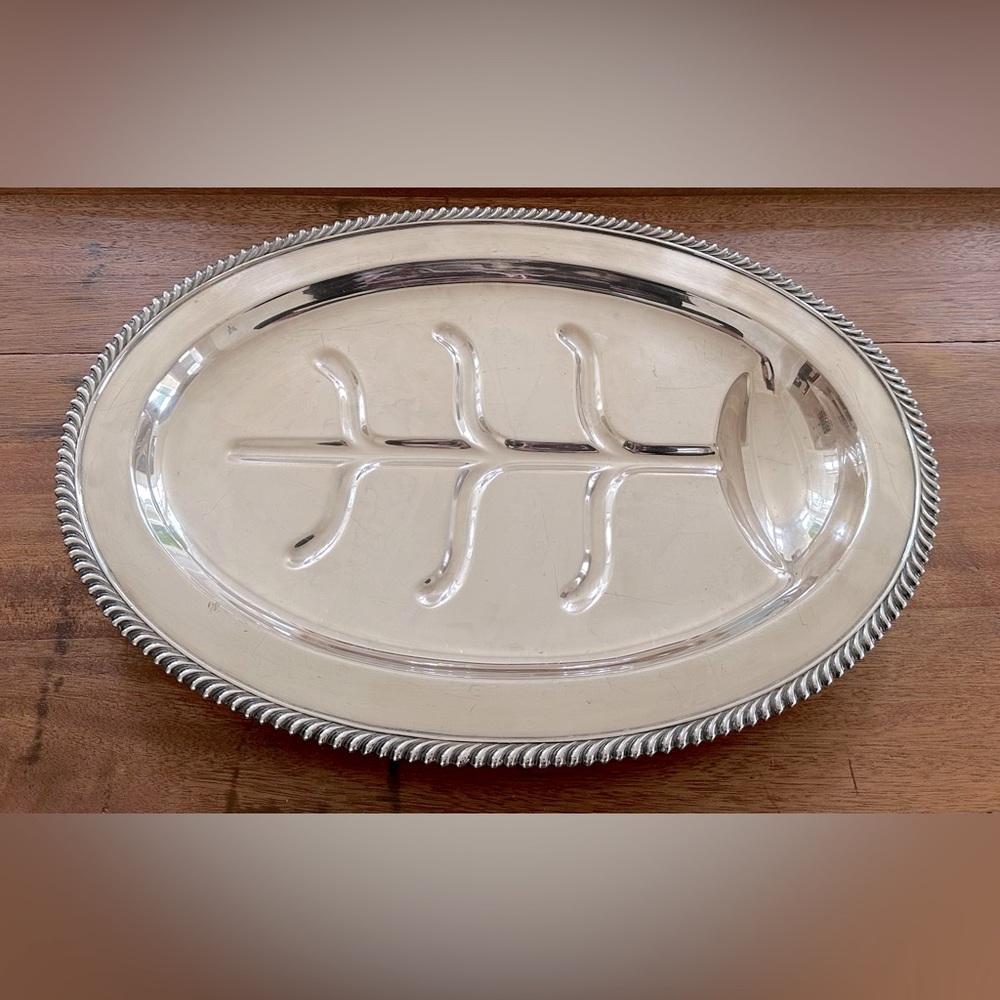 Vintage Wilcox International Silver Meat Serving Platter Tray